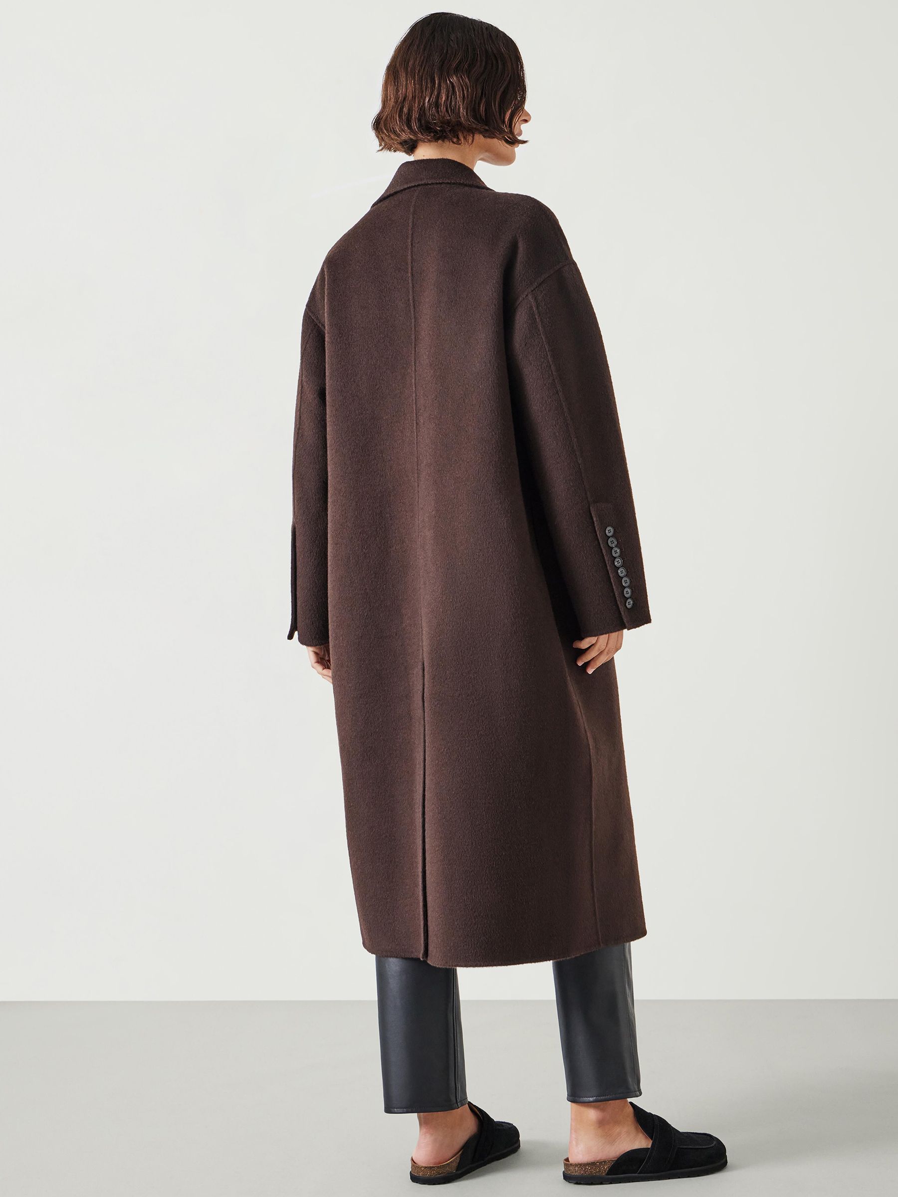 Buy Hush Brown Pure Wool Double Faced Coat from Next USA