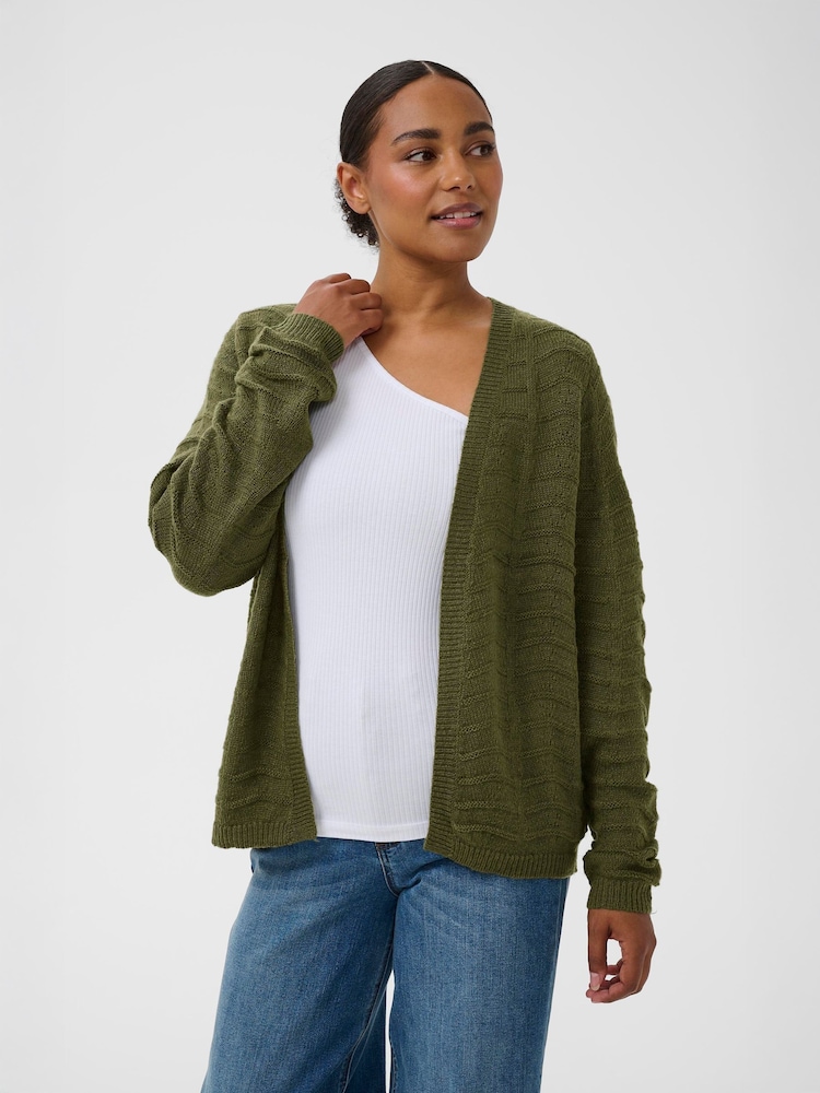 Kaffe Green KAemria Soft Knit Cardigan - Image 1 of 6