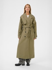 Kaffe Green Elegant Trench Coat - Image 1 of 7