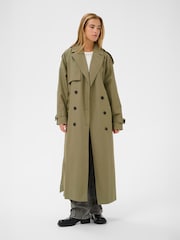Kaffe Green Elegant Trench Coat - Image 2 of 7