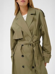 Kaffe Green Elegant Trench Coat - Image 5 of 7