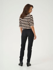 Kaffe Black KAlizza Striped Knit Soft Stripes Jumper - Image 2 of 6