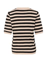 Kaffe Black KAlizza Striped Knit Soft Stripes Jumper - Image 6 of 6