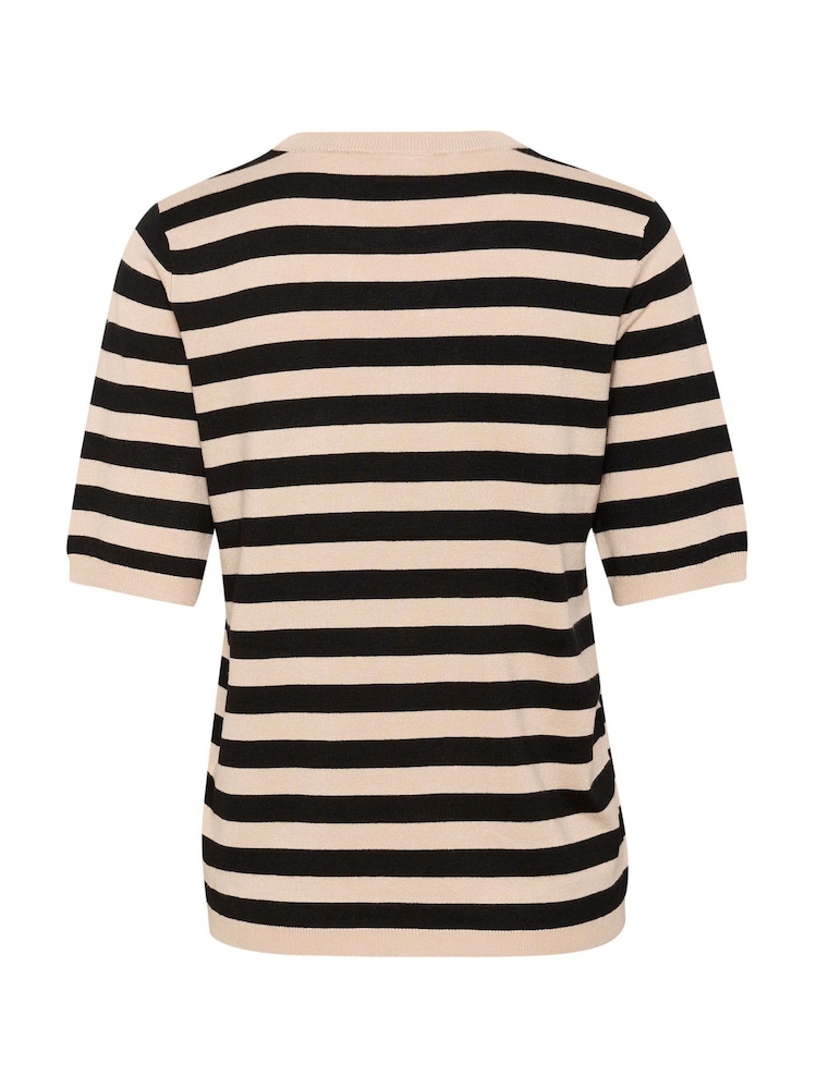 Kaffe Black KAlizza Striped Knit Soft Stripes Jumper - Image 6 of 6