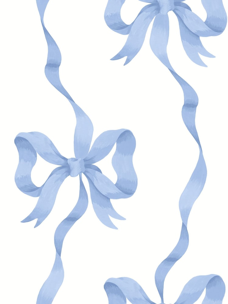 Cath Kidston Blue and White Ribbon Bow A4 Wallpaper Sample - Image 6 of 6 Cath Kidston Blue and White Ribbon Bow A4 Wallpaper Sample - Image 6 of 6