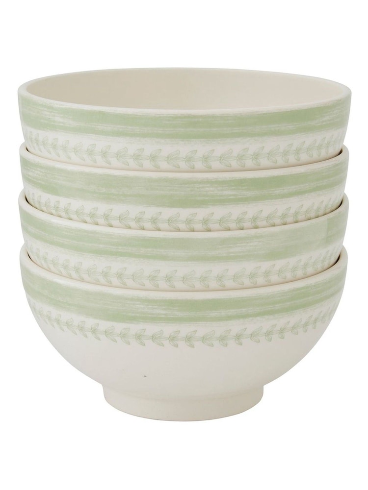 Portmeirion Set of 4 Green Botanic Garden Sketchbook Cereal Bowls - Image 5 of 5