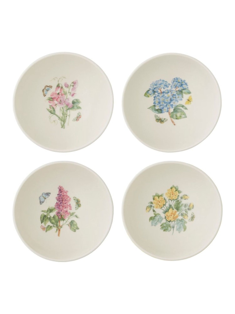 Portmeirion Set of 4 White Botanic Garden Sketchbook Small Bowls - Image 1 of 9