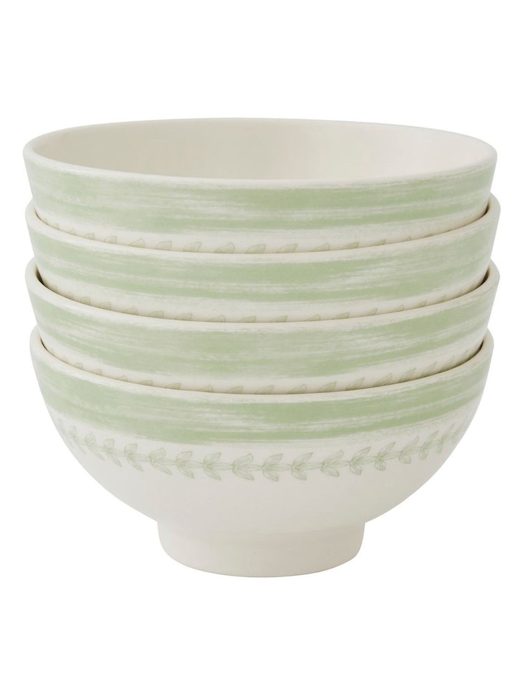 Portmeirion Set of 4 Green Botanic Garden Sketchbook Small Bowls Bowls - Image 1 of 5