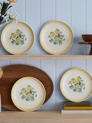 Portmeirion Set of 4 Yellow Botanic Garden Sketch book Dinner Plates - Image 1 of 6