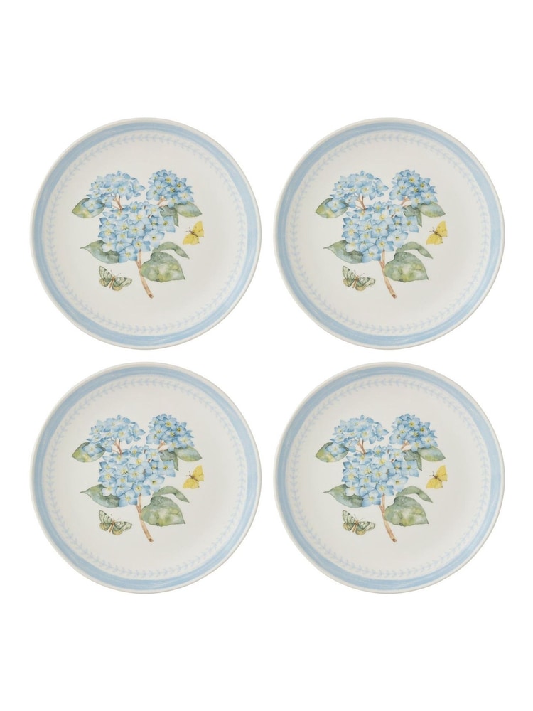 Portmeirion Set of 4 Blue Botanic Garden Sketchbook Salad Plates - Image 1 of 5