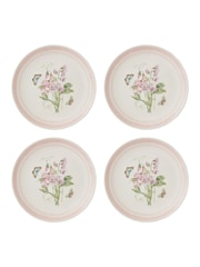 Portmeirion Set of 4 Pink Botanic Garden Sketchbook  Salad Plates - Image 1 of 5