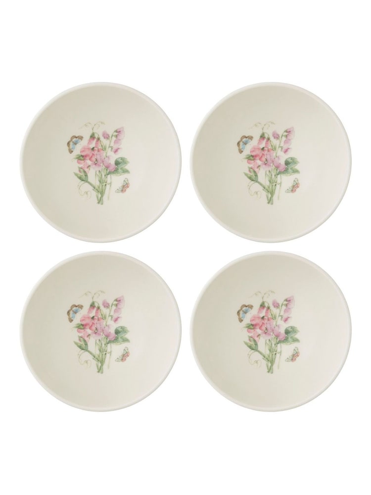Portmeirion Set of 4 Pink Botanic Garden Sketchbook Cereal Bowls - Image 1 of 5