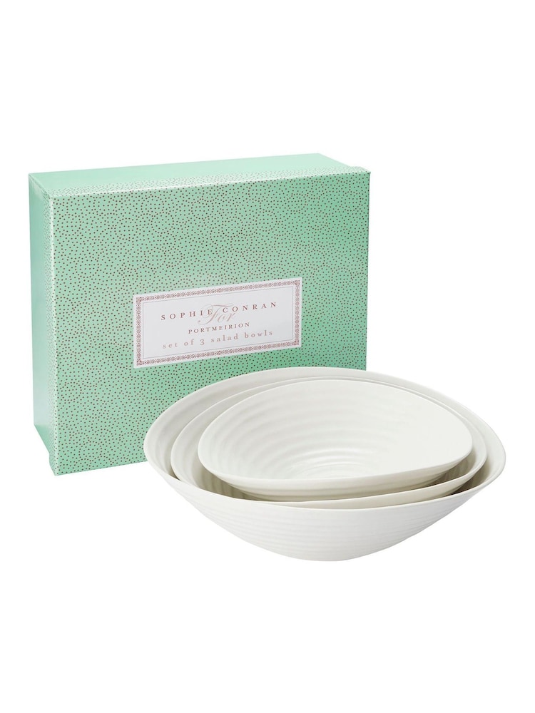 Sophie Conran White Salad Bowl Set of 3 - Image 1 of 4