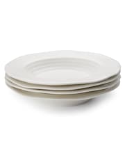 Sophie Conran Set of 4 White Porcelain Rimmed Soup Plates - Image 1 of 4