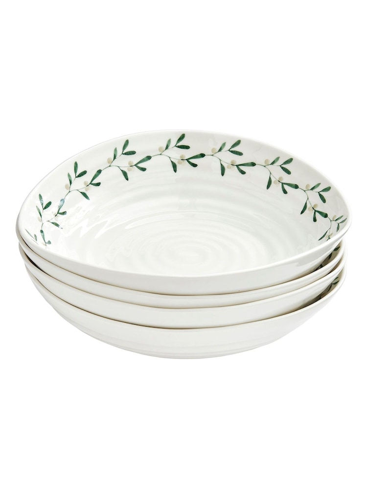 Sophie Conran White Mistletoe Pasta Bowls Set of 4 - Image 1 of 5