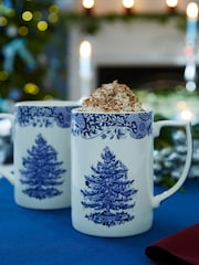 Spode Set of 4 Blue Italian Christmas Mugs - Image 1 of 8