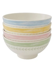 Portmeirion Set of 4 White Botanic Garden Sketchbook Cereal Bowls - Image 1 of 11