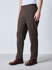 Rust Brown N.Premium Regular Fit Smart Brushed Cotton Trousers - Image 1 of 6