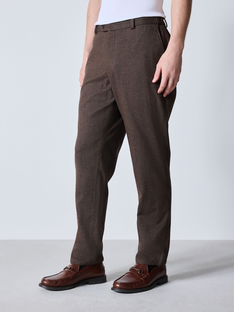 Rust Brown N.Premium Regular Fit Smart Brushed Cotton Trousers - Image 1 of 6