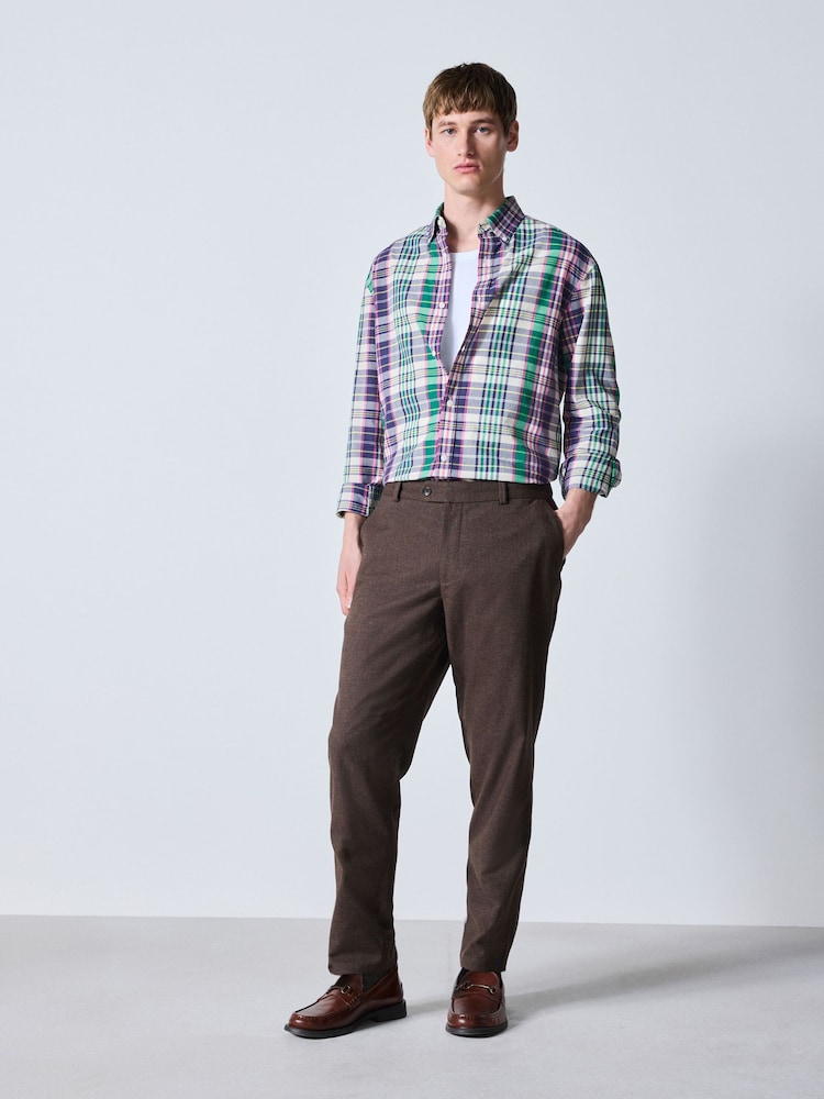 Rust Brown N.Premium Regular Fit Smart Brushed Cotton Trousers - Image 2 of 6
