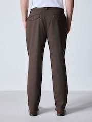 Rust Brown N.Premium Regular Fit Smart Brushed Cotton Trousers - Image 3 of 6