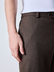 Rust Brown N.Premium Regular Fit Smart Brushed Cotton Trousers - Image 6 of 6