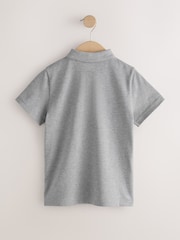 Grey Regular Fit Cotton School Short Sleeve Polo Shirts 2 Pack (3-16yrs) - Image 3 of 6