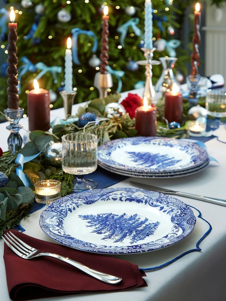 Spode Set of 4 Blue Italian Christmas Side Plates - Image 1 of 7