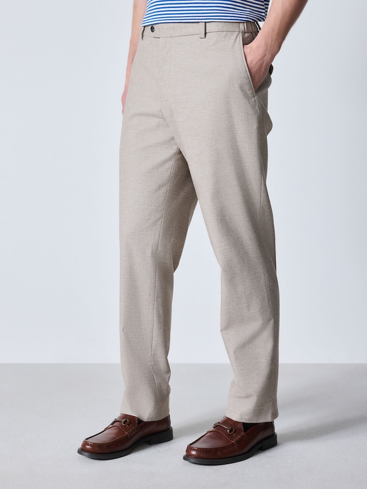 Cream N.Premium Regular Fit Smart Brushed Cotton Trousers - Image 1 of 10
