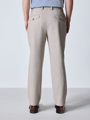 Cream N.Premium Regular Fit Smart Brushed Cotton Trousers - Image 2 of 10