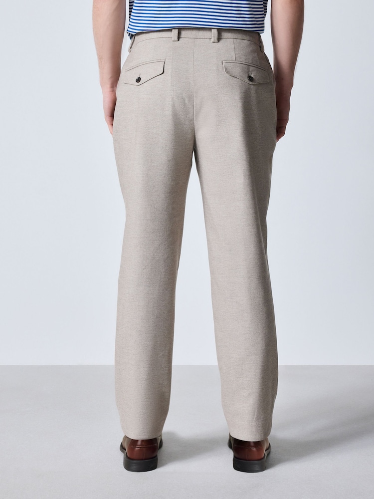 Cream N.Premium Regular Fit Smart Brushed Cotton Trousers - Image 2 of 10