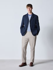 Cream N.Premium Regular Fit Smart Brushed Cotton Trousers - Image 3 of 10