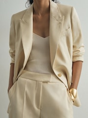 Atelier Cream Silk-Wool Single-Breasted Suit Blazer - Image 1 of 9