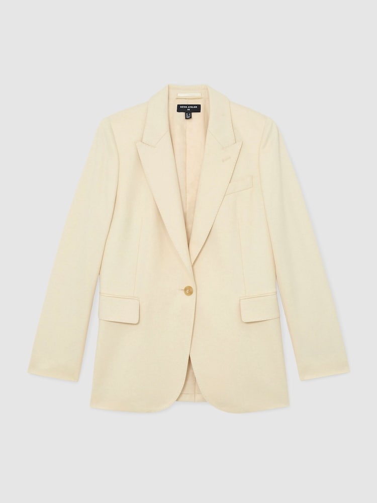 Atelier Cream Silk-Wool Single-Breasted Suit Blazer - Image 2 of 9