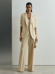 Atelier Cream Silk-Wool Single-Breasted Suit Blazer - Image 3 of 9