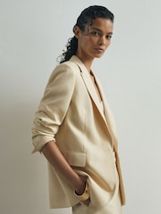 Atelier Cream Silk-Wool Single-Breasted Suit Blazer - Image 5 of 9