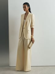 Atelier Cream Silk-Wool Single-Breasted Suit Blazer - Image 6 of 9