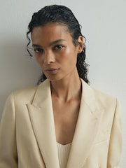 Atelier Cream Silk-Wool Single-Breasted Suit Blazer - Image 7 of 9