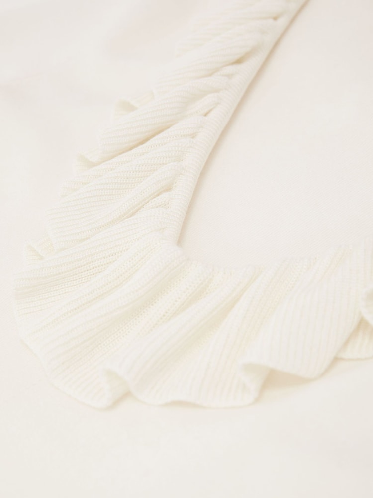 Atelier Silk Blend Ruffle Neck Knitted Off White Top - Image 6 of 6