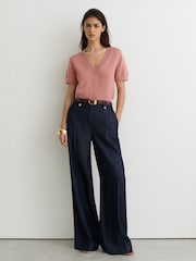 Reiss – Valerie – Oberteil aus Baumwoll-Wollstrick mit V-Ausschnitt - Bild 3 von 6