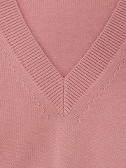 Reiss – Valerie – Oberteil aus Baumwoll-Wollstrick mit V-Ausschnitt - Bild 6 von 6
