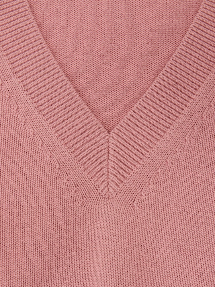 Reiss – Valerie – Oberteil aus Baumwoll-Wollstrick mit V-Ausschnitt - Bild 6 von 6