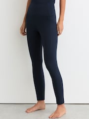 Reiss Navy Lennie High-Waisted Full-Length Leggings - Image 4 of 6