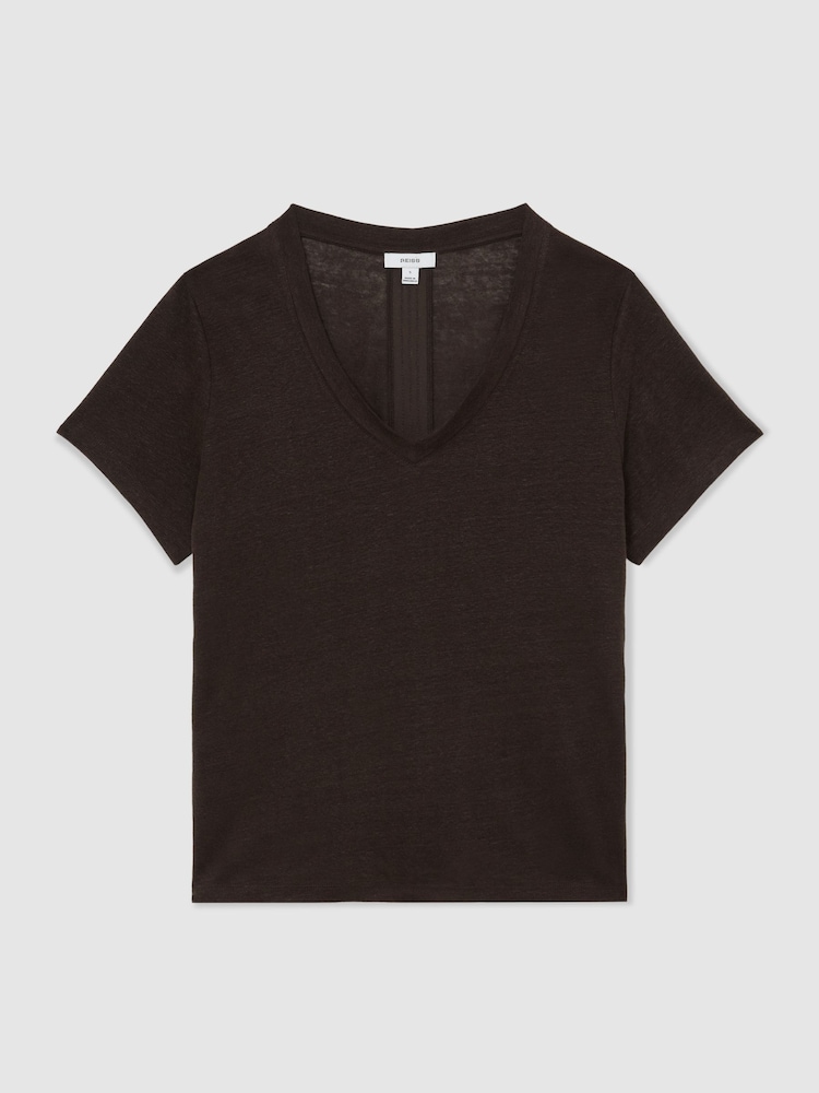 Reiss Chocolate Brown Lola T-Shirt - Image 2 of 6
