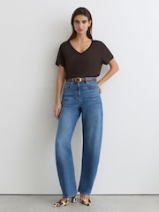 Reiss Chocolate Brown Lola T-Shirt - Image 4 of 6