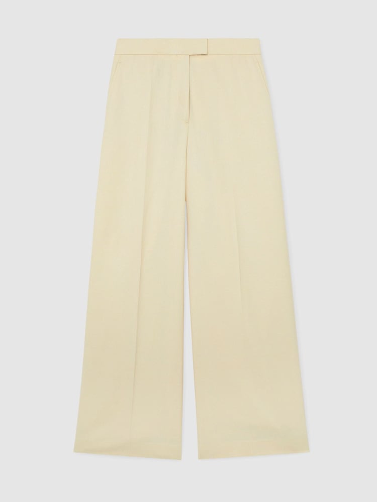 Atelier Cream Silk-Wool Wide-Leg Suit Trousers - Image 2 of 6