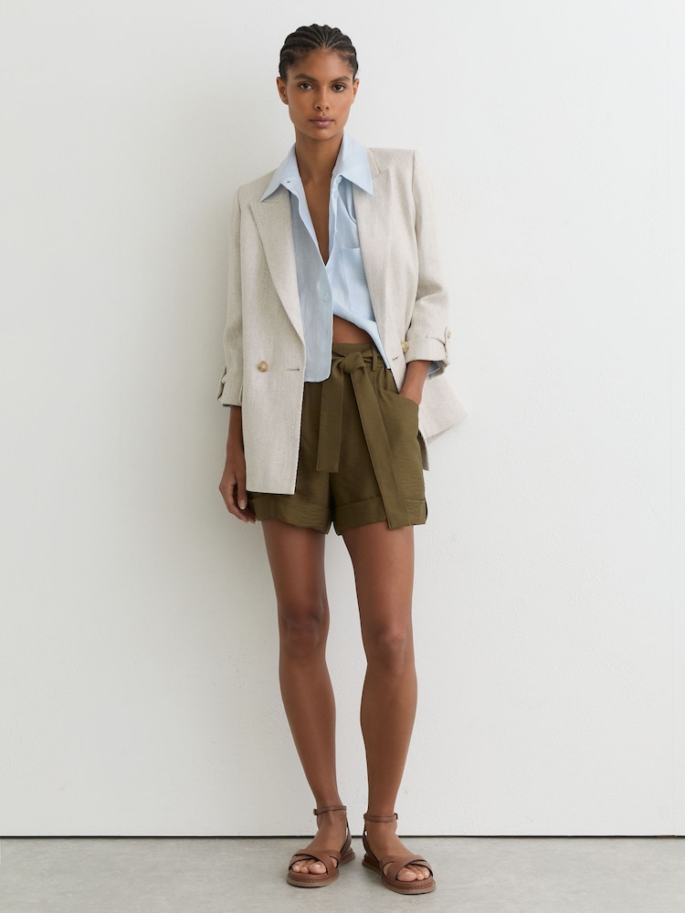 Reiss Avril Belted Button-Tab Short - Imaginea 1 din 7