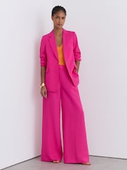 Reiss Pink Charli Single-Breasted Suit Blazer with Linen - Image 7 of 9