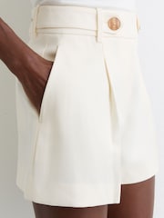 Reiss Cream Malin Button-Waist Tailored Shorts - Image 5 of 7