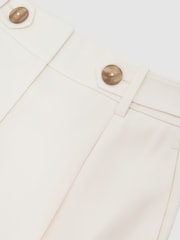 Reiss Cream Malin Button-Waist Tailored Shorts - Image 7 of 7